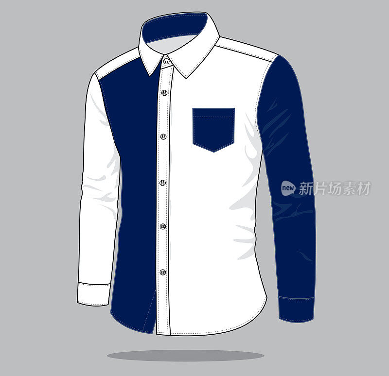Uniform Shirt Design Vector (White / Navy Blue)
